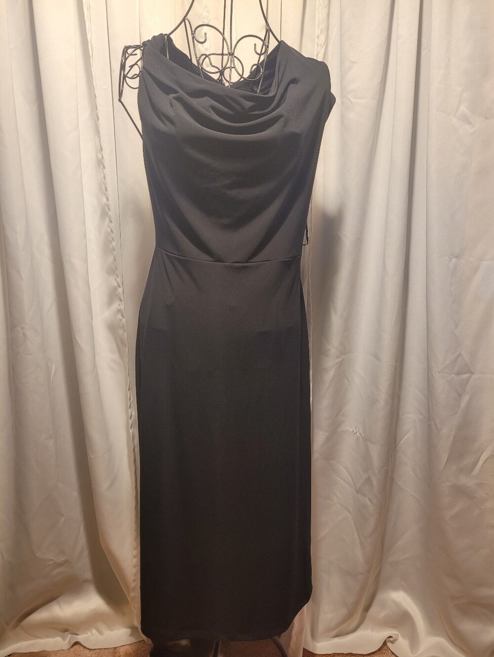 Old Navy Black Cowl Neck Midi Dress